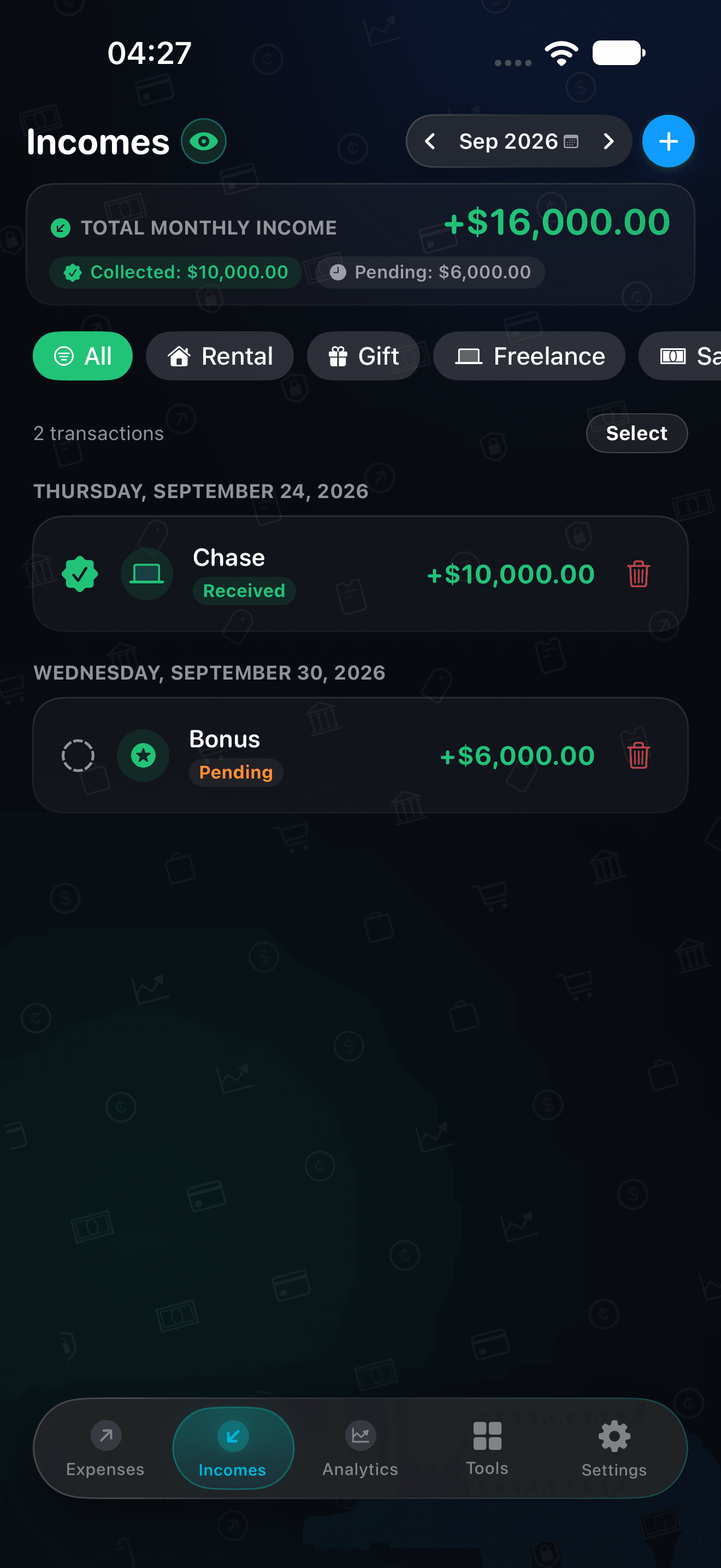 CRASGO Cash Inflows